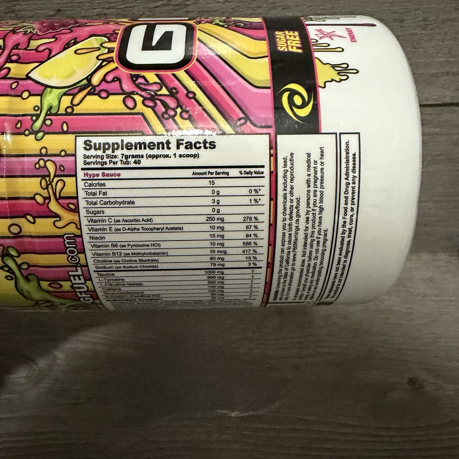 Gamma Labs G Fuel Hype Sauce GFuel 40 Servings Sugar Free EXP 04/26