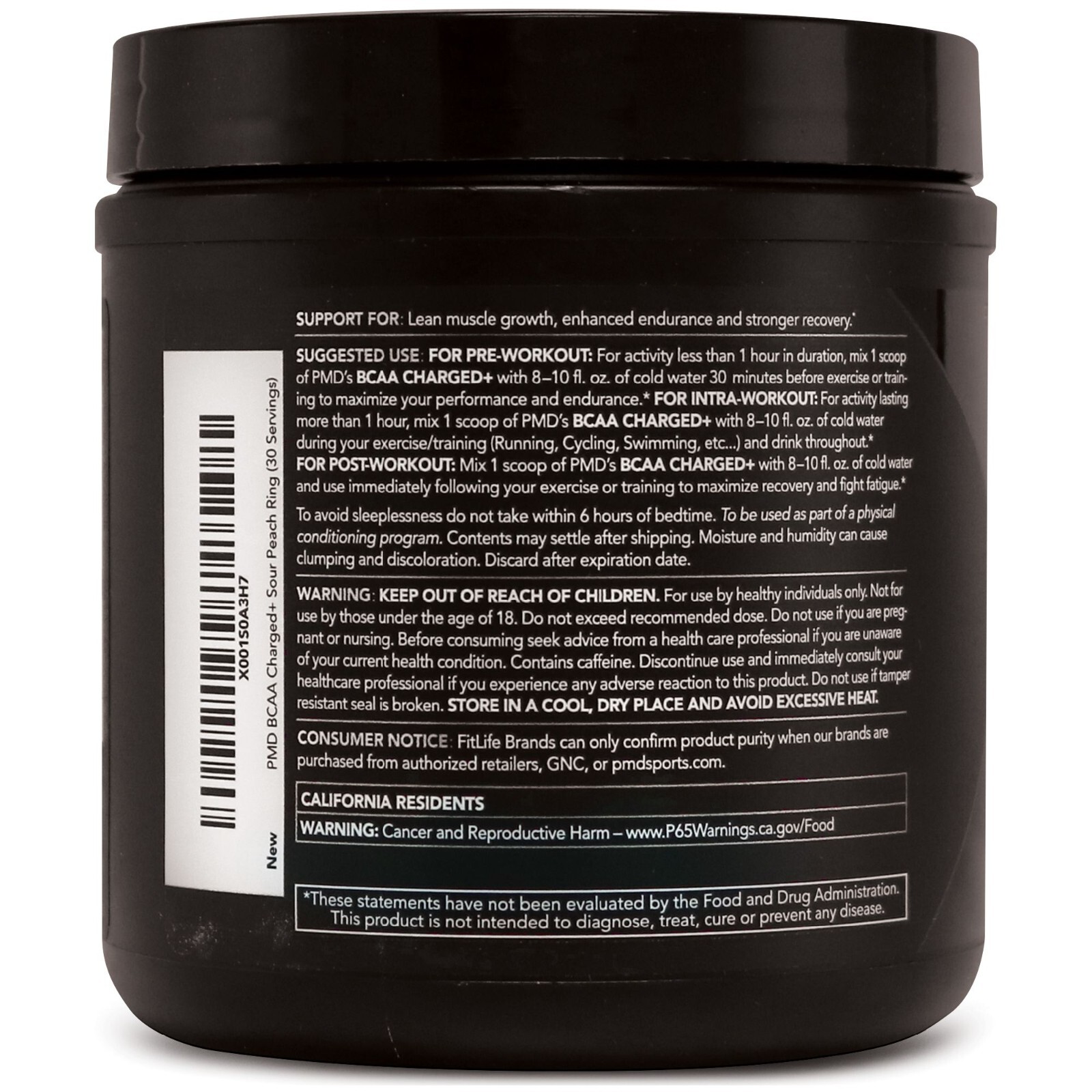 BCAA Charged Amino Acid Drink Performance & Recovery – Peach Mango (30 Serve)