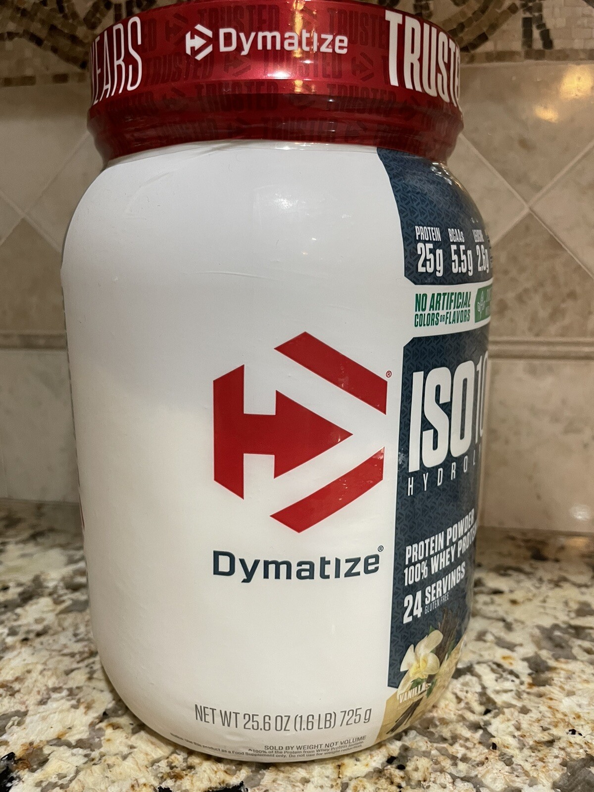 Dymatize ISO100 Hydrolyzed Whey Isolate Protein Powder, Gourmet Vanilla 1.6lb M1