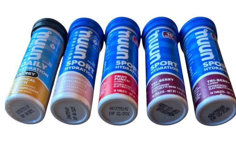 Lot of 5 NUUN HYDRATION Sport/Energy 5-PACK with 10 Tabs/ea, Var. Exp. Dates