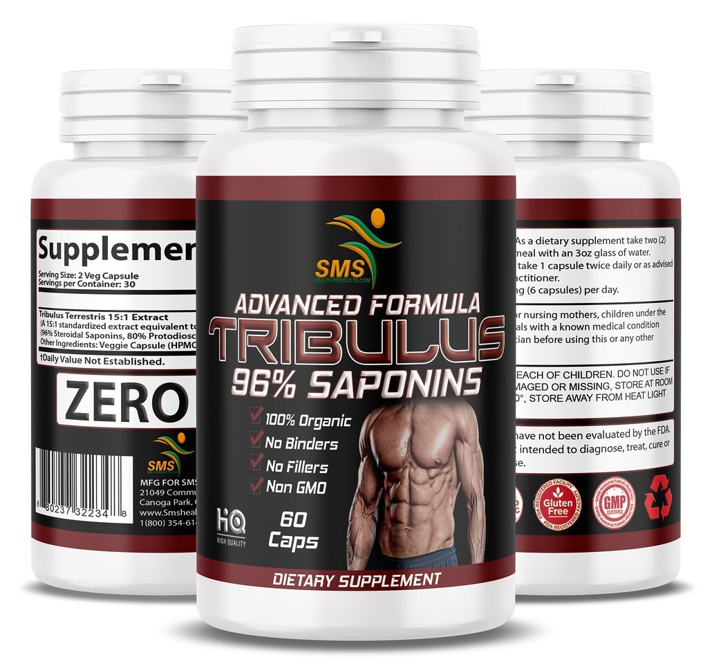 TRIBULUS TERRESTRIS 96% SAPONINS FITNESS SUPPLEMENT 2000mg DAILY NON GMO
