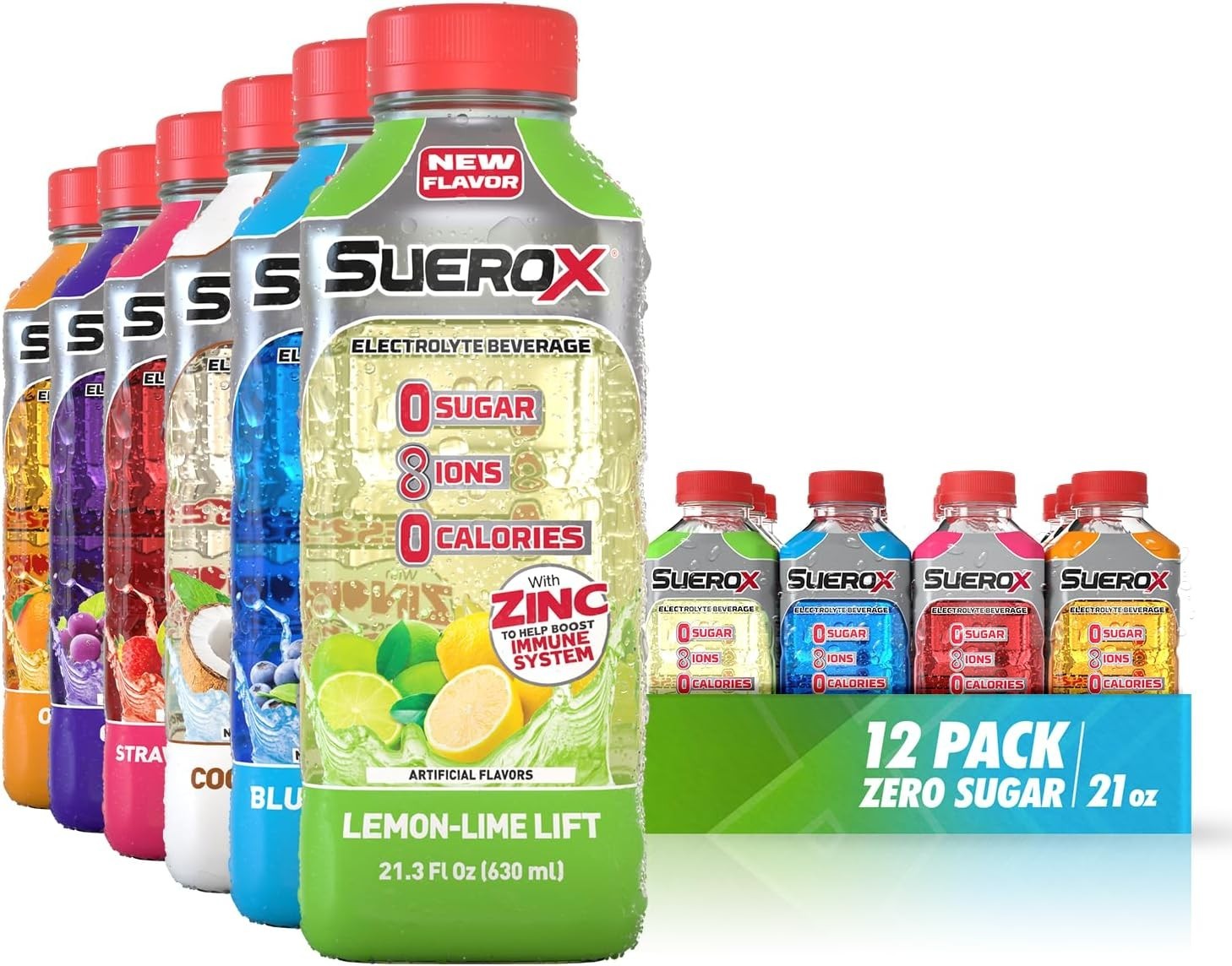 Unique Electrolyte Blend – Zero Sugar Sports Hydration Drink, 12 x 21.3 Fl oz