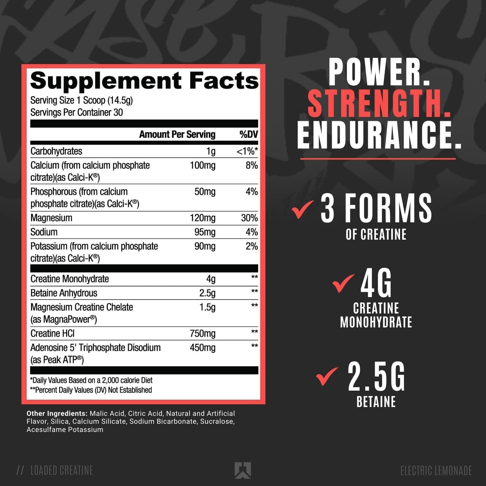 RYSE Loaded Creatine Supplement for Strength Power Endurance 11.32oz