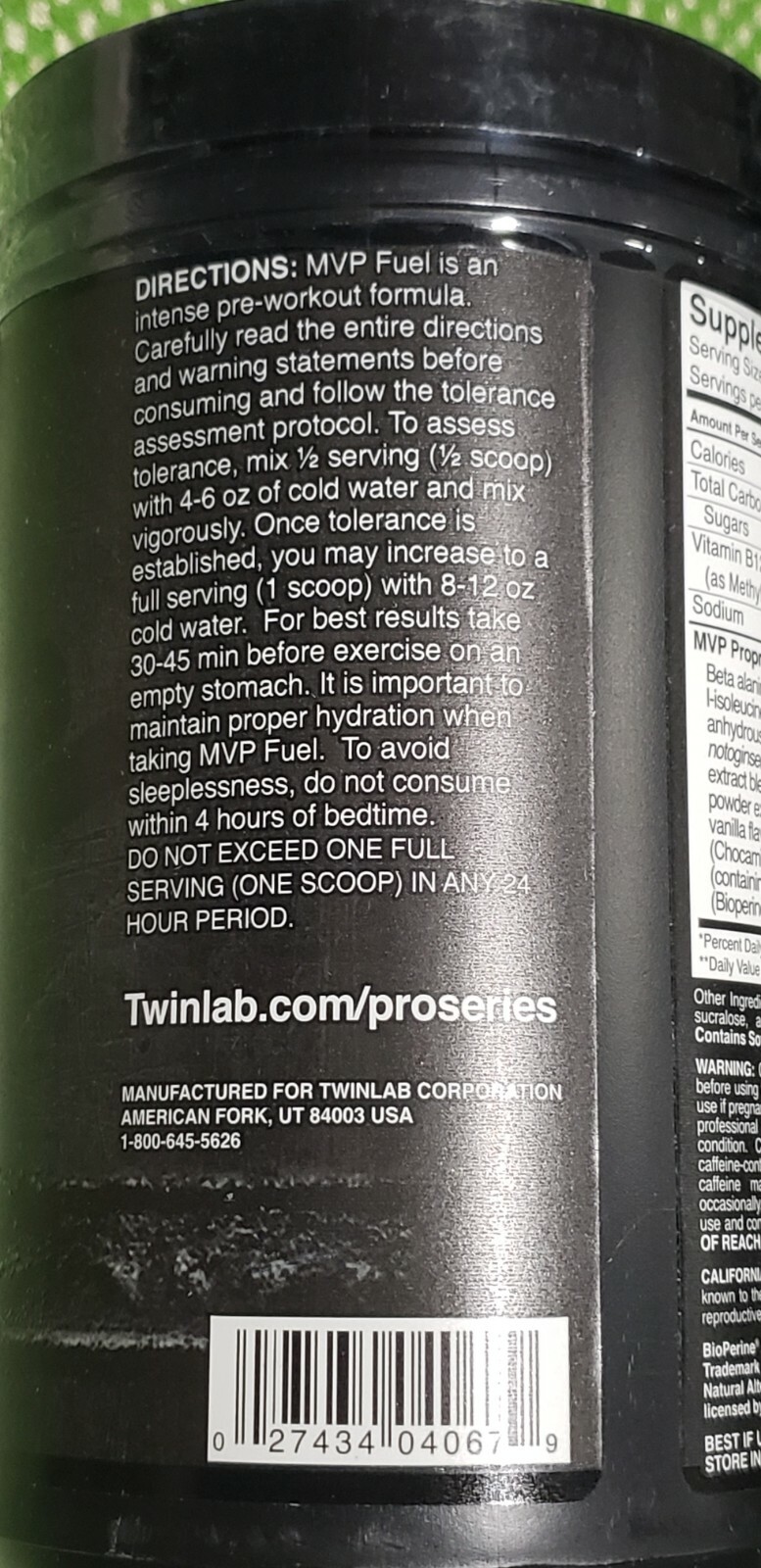 TwinLab MVP FUEL Advanced Pre-Workout Pro Series – 30 Serv Fruit Punch – 6/2024