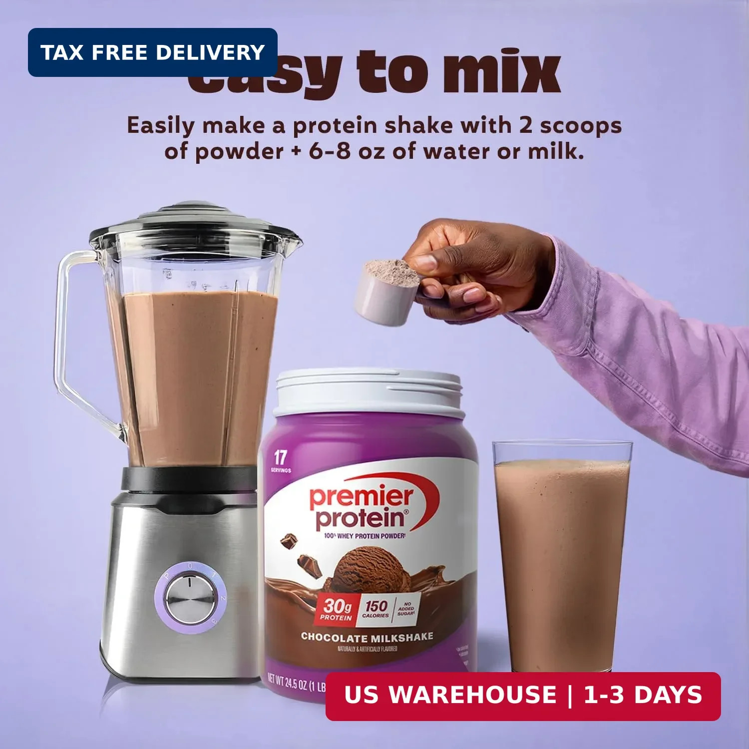 Premier Protein 30g High Protein Powder, 100% Whey, Chocolate, 17 Servings | No
