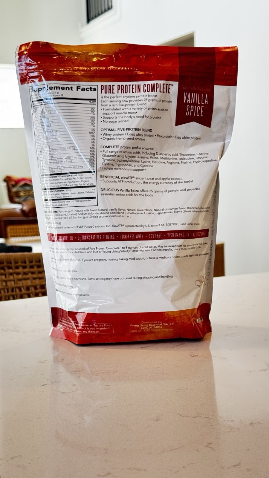 Young Living Pure Protein Complete Vanilla Spice Powder, Soy Free, 23.5 oz