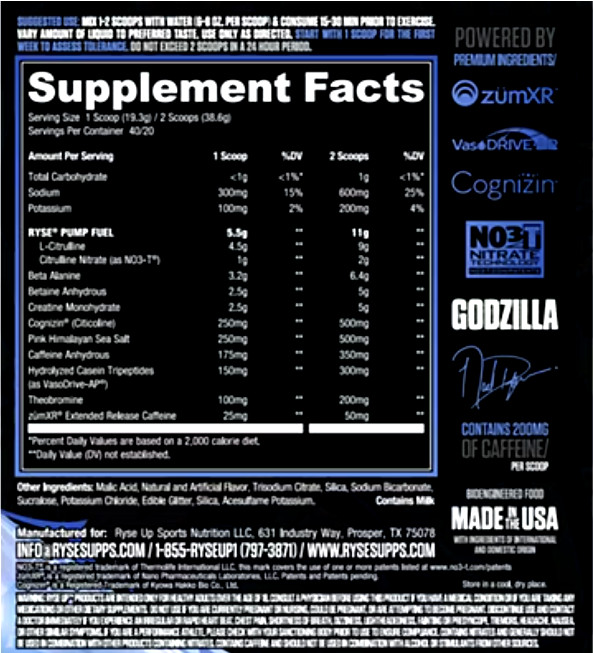 Godzilla Pre-Workout V2 – Blue Raspberry (1.7 Lbs. / 40 Servings)