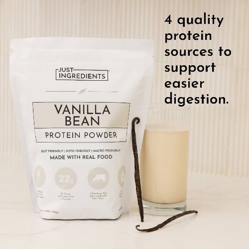Just Ingredients Vanilla Bean Protein Mix – 17.5oz – 15 servings Non-Caffeinated
