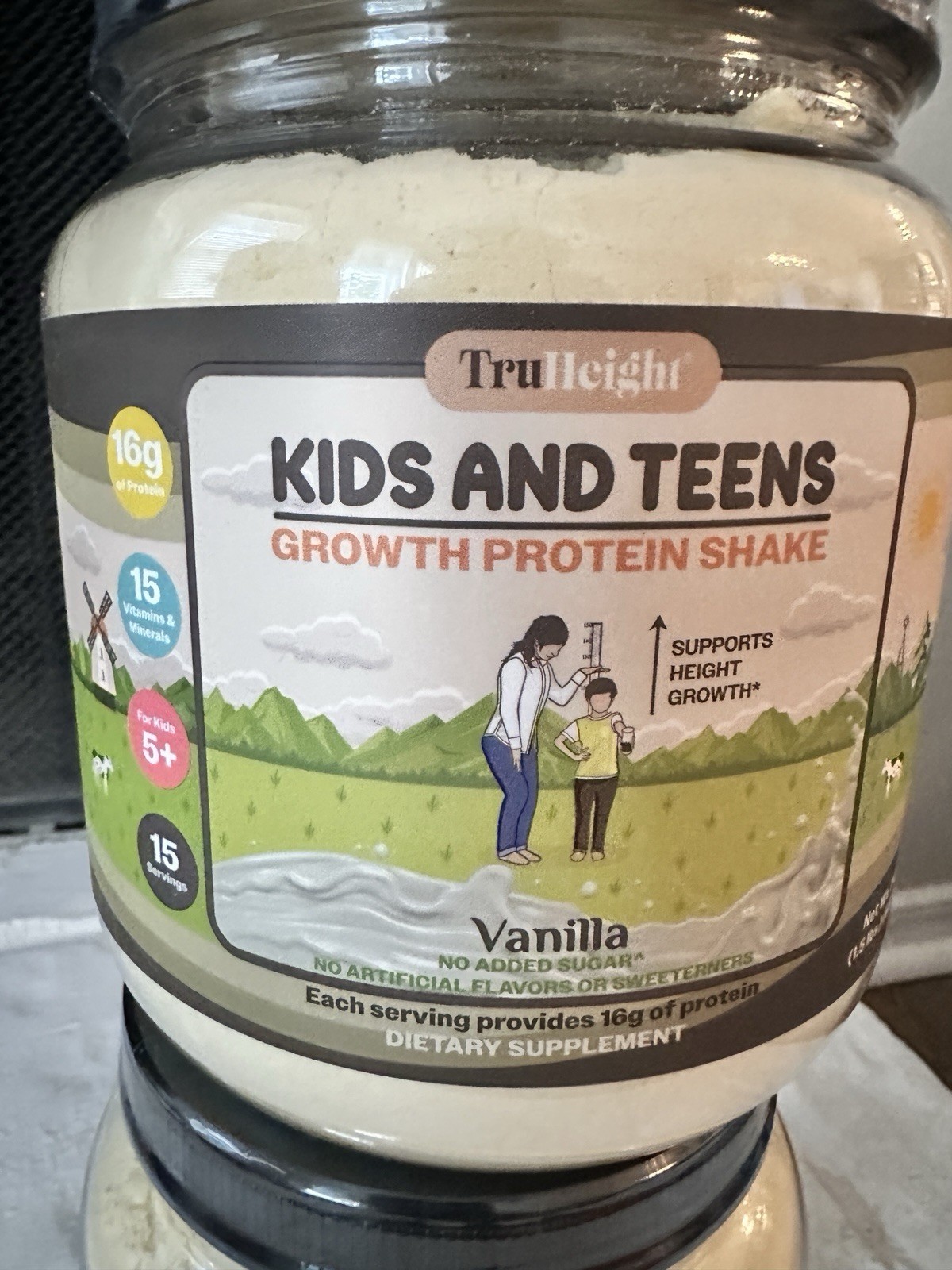 TruHeight Protein Powder, Growth Protein Shake Vanilla No sugar No Art. Flavor
