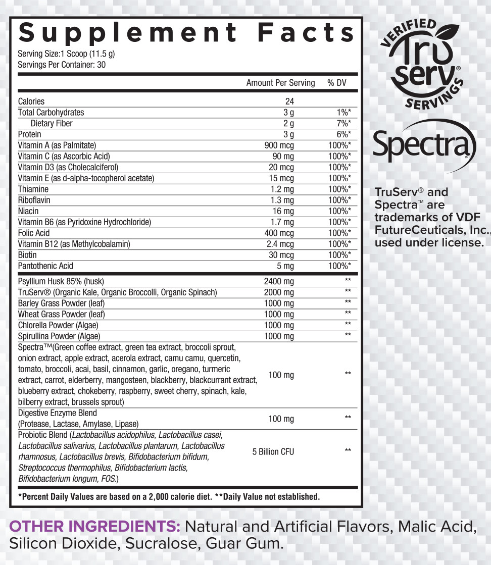 Core Nutritionals GREENS Platinum Premium Superfood Blend 30 Serv (Grape Candy)