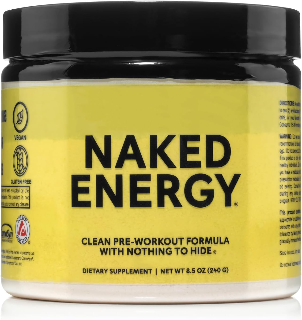 Energy – Pure Pre Workout Powder for Men and Women, Vegan, Unflavored, Healthy P