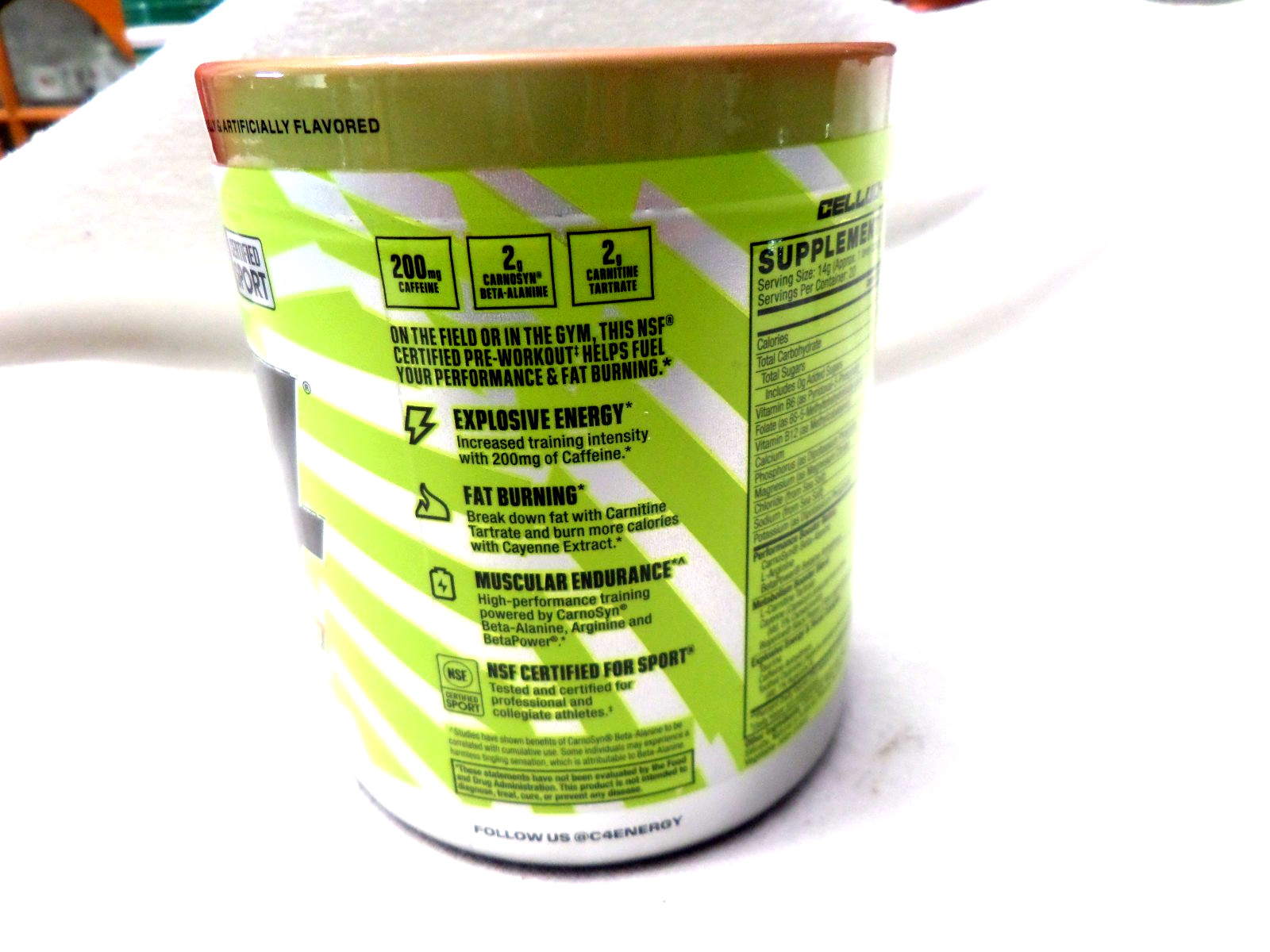 C4 Sport Ripped Strawberry Watermelon Pre-Workout Powder 9.9oz.