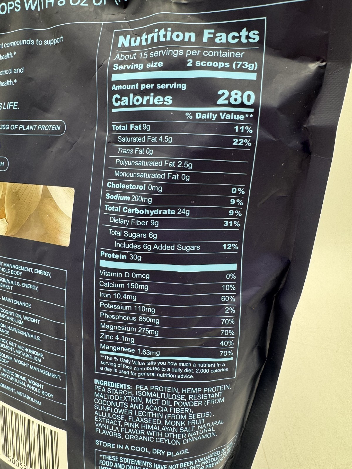 Blueprint Bryan Johnson Metabolic Protein Powder Natural Vanilla 38.8oz BB: 2/28