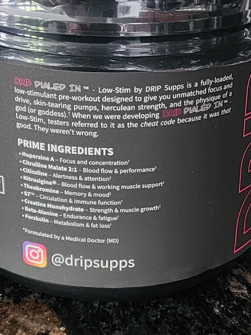 DRIP PRE WORKOUT POWDER – 19.71 oz – FRUIT PUNCH – FREE SHIPPING!