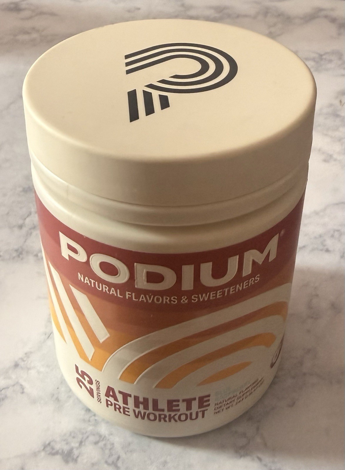 PODIUM Natural Flavors & Sweeteners Athlete Pre Workout Blue Raspberry Exp 01/26