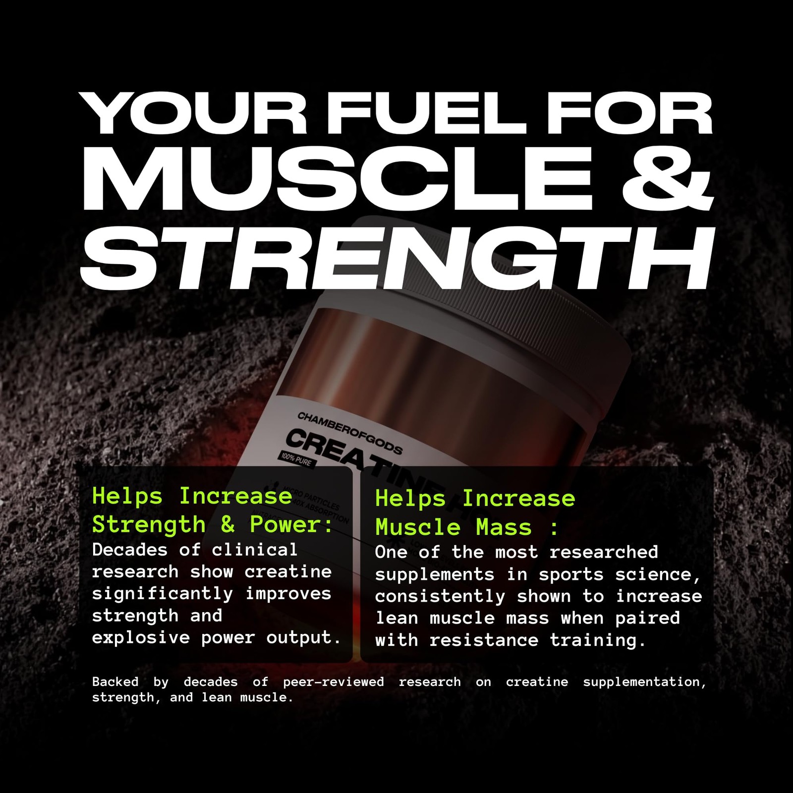 Chamberofgods Creatine HCL | 100% Pure Unflavoured | 83 Servings