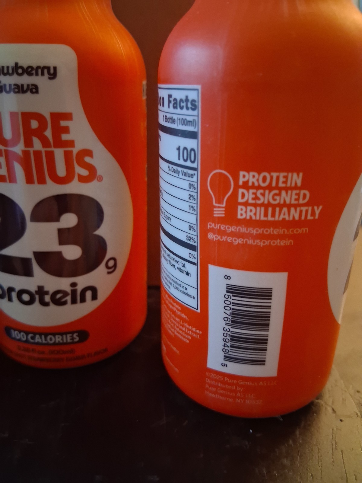 Pure Genuis 23g Protein Shot x24 Strawberry Guava