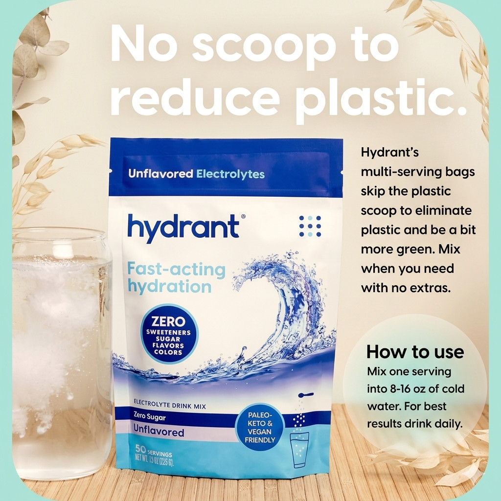 Hydrant – Bulk Hydration Powder, Unflavored, 50 Servings Fast Acting Electrolyte
