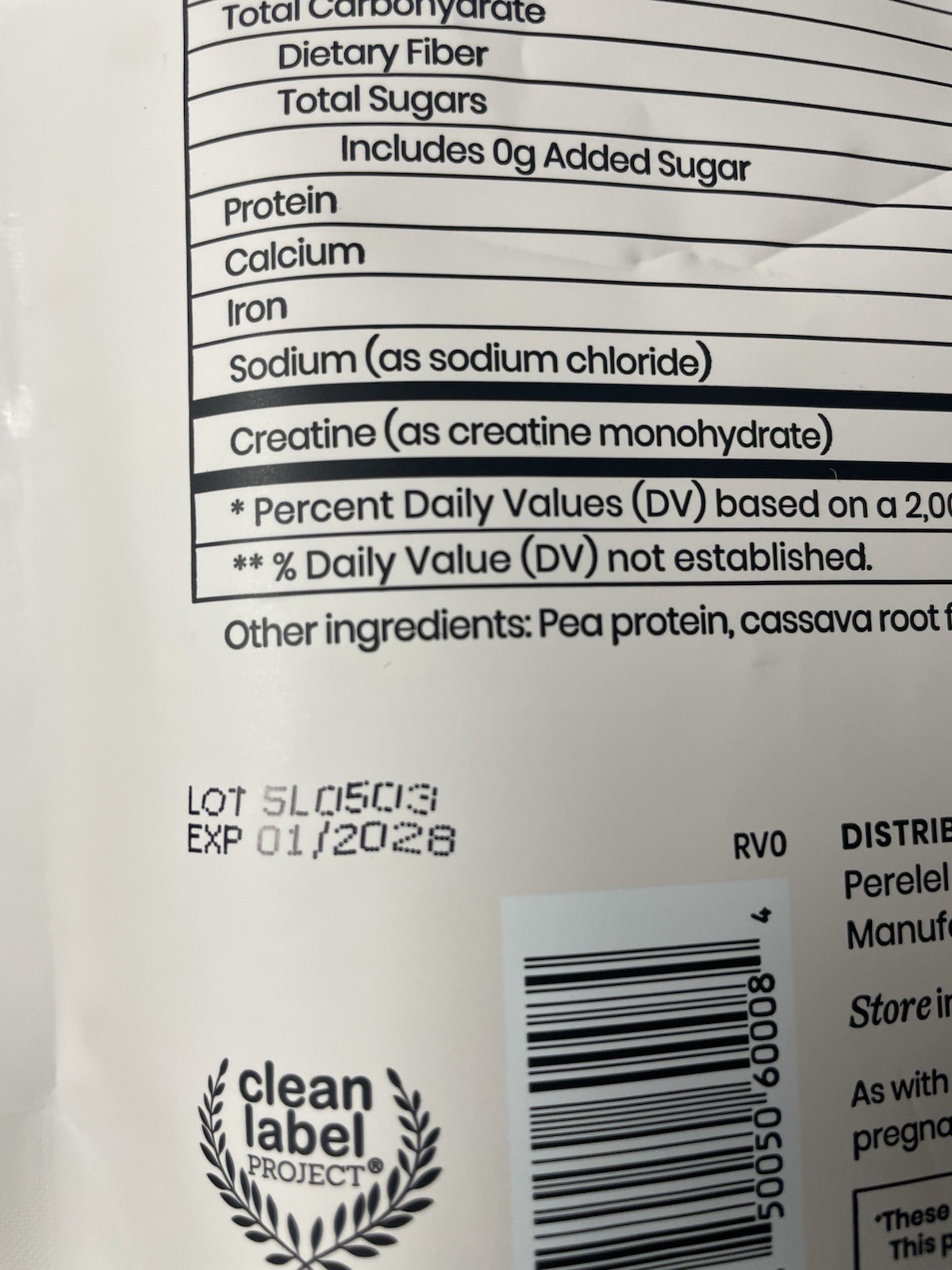 Perelel Triple-Support Protein Powder No Added Sugar Creamy Vanilla 19.9 oz