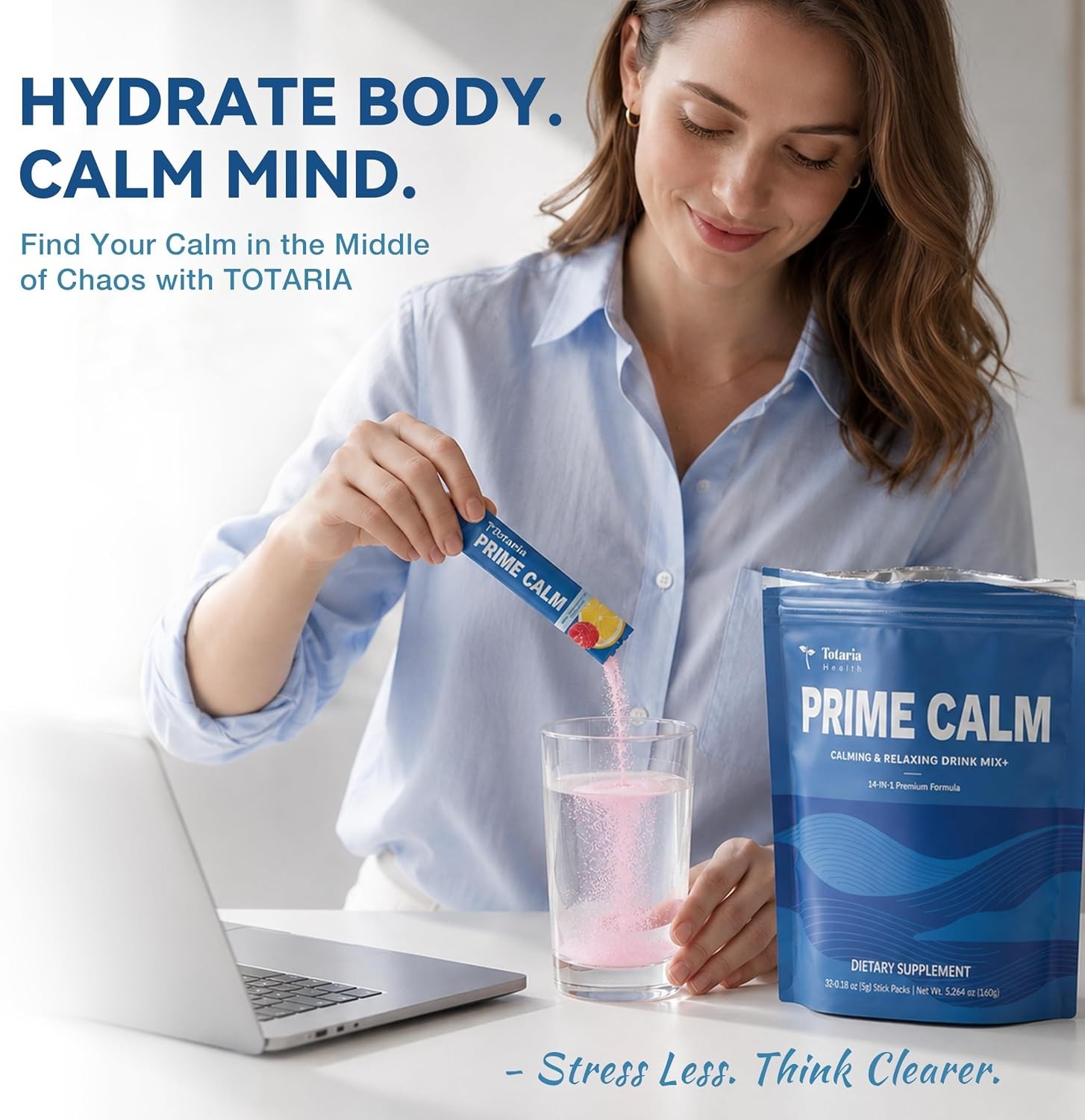 PrimeClam Drink Mix | Cortisol Reducer* Stress Mood & Sleep Aid with Magnesium