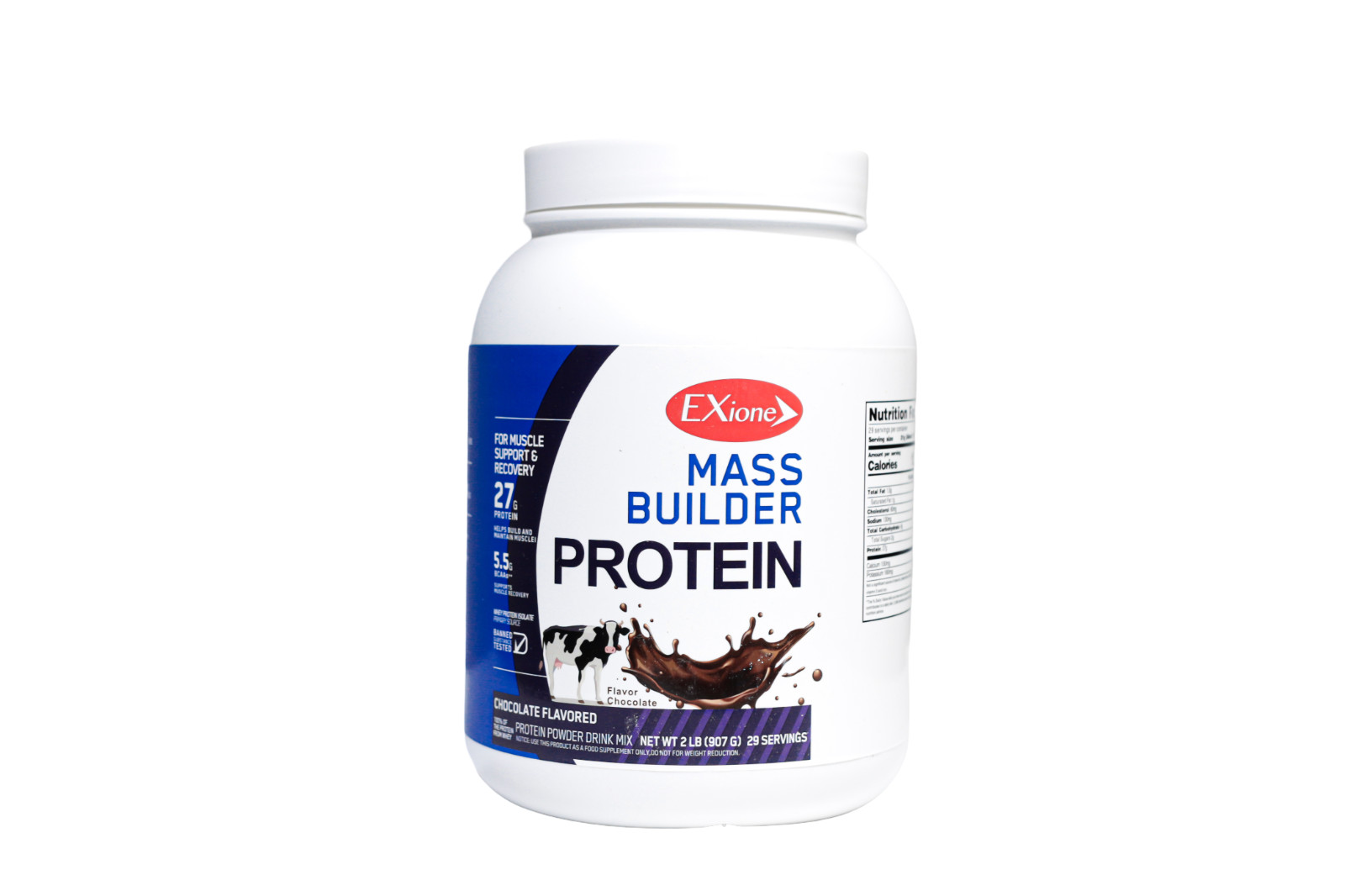 Whey Protein Powder Chocolate Drink Mass Gainer Body Building Muscle Supplement