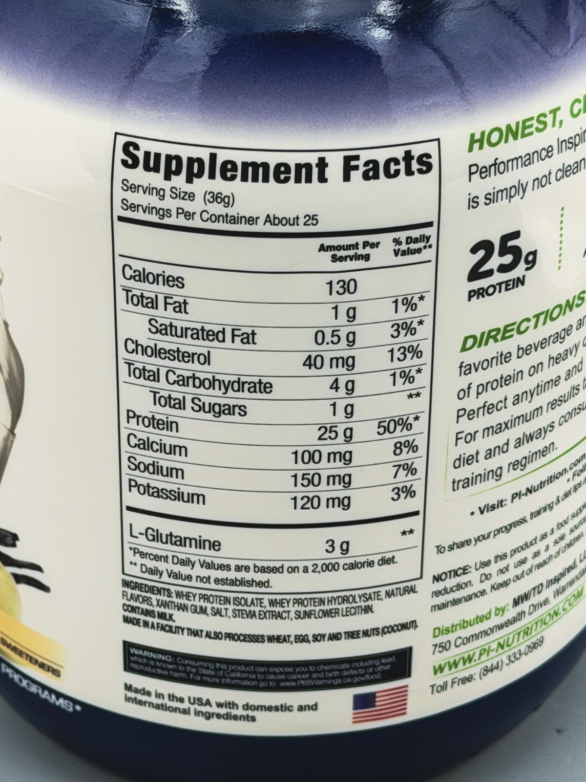Performance Inspired Gourmet Vanilla WHEY Protein Powder – 25G – Mark Wahlberg