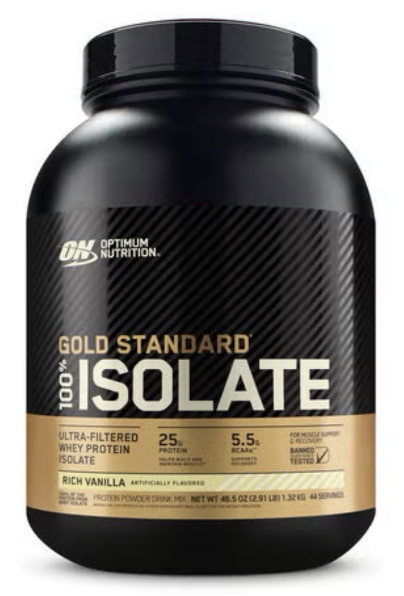 Optimum Nutrition Gold Standard 100% Whey Isolate Rich Vanilla Powder 3lb Keto