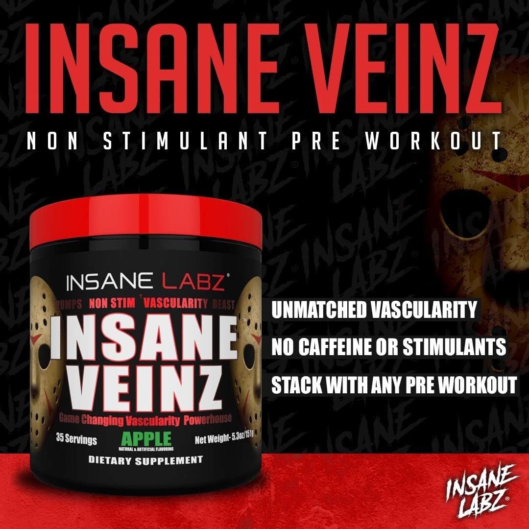 Psychotic Pre Workout Insane Veinz Apple 35 servings
