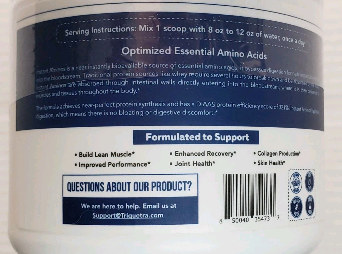 Amino Acids Powder Lemon Lime EAA BCAA Rapid Absorption Muscle Recovery Aging