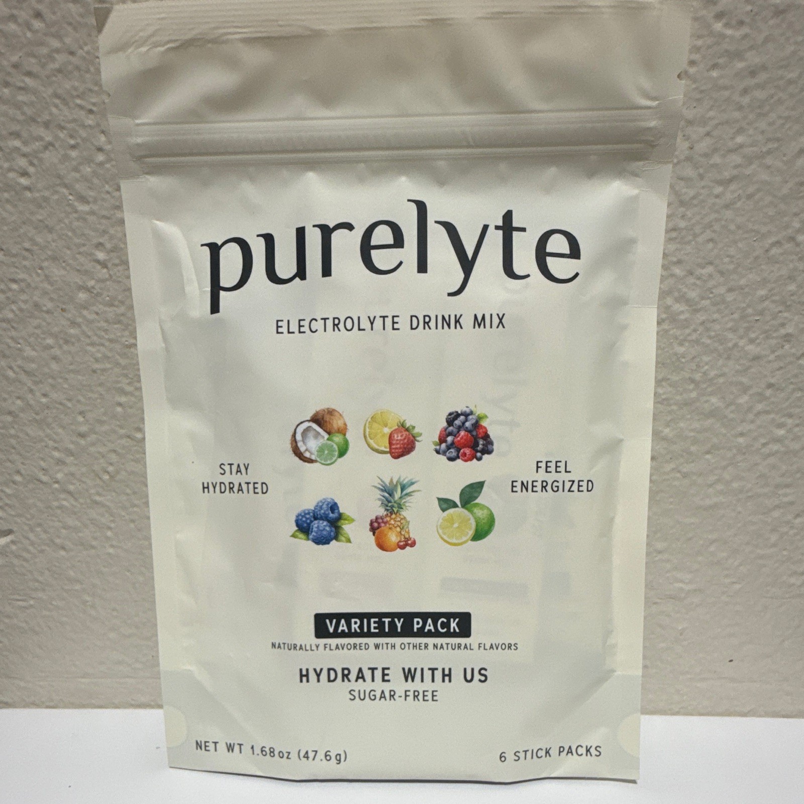 purelyte Electrolyte Drink Mix Powder Variety Pack, Sugar-Free, 6 Sticks 1.68oz