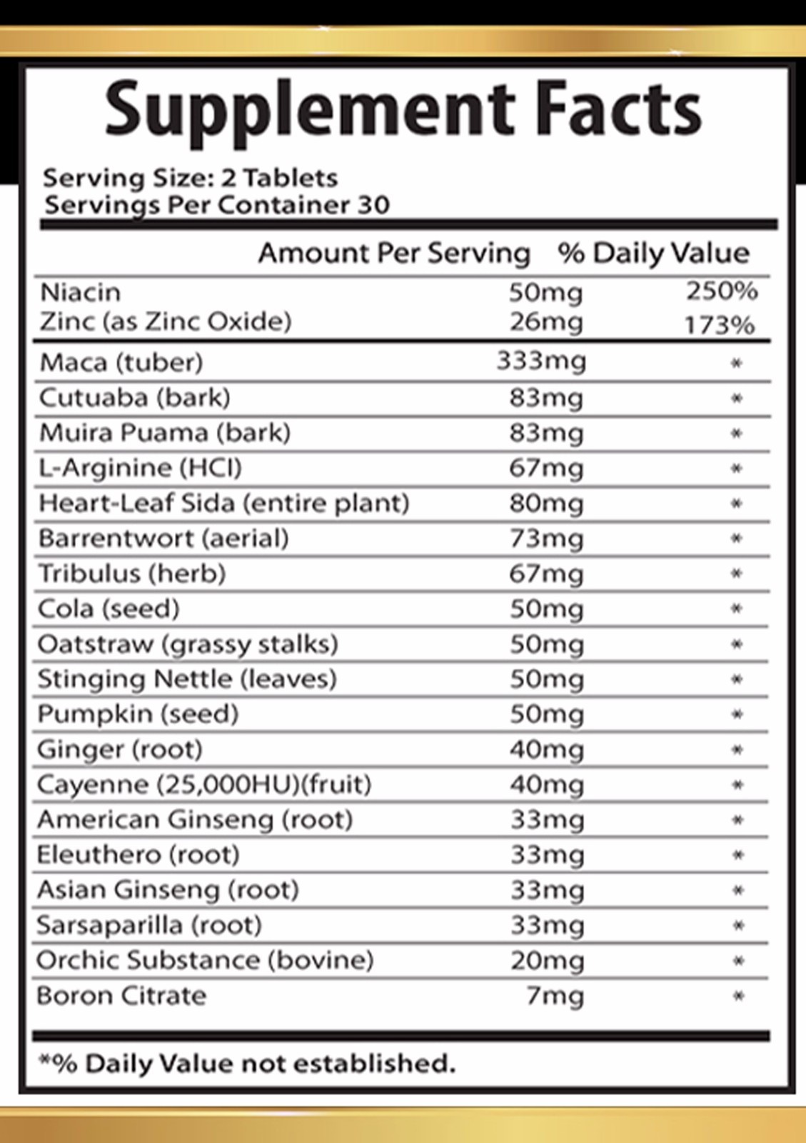 Health And Personal Care – MALE VIRILITY ENHANCEMENT – Ingredients blend – 1 Bot