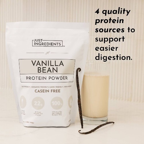 Just Ingredients Vanilla Bean Protein Mix – 17.5oz – 15 servings Non-Caffeinated