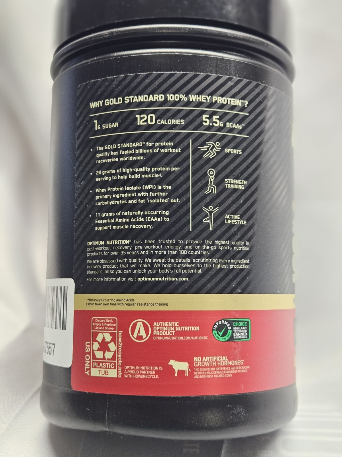 Optimum Nutrition Gold Standard Whey Protein – Vanilla Ice Cream- Size: 15.3 oz