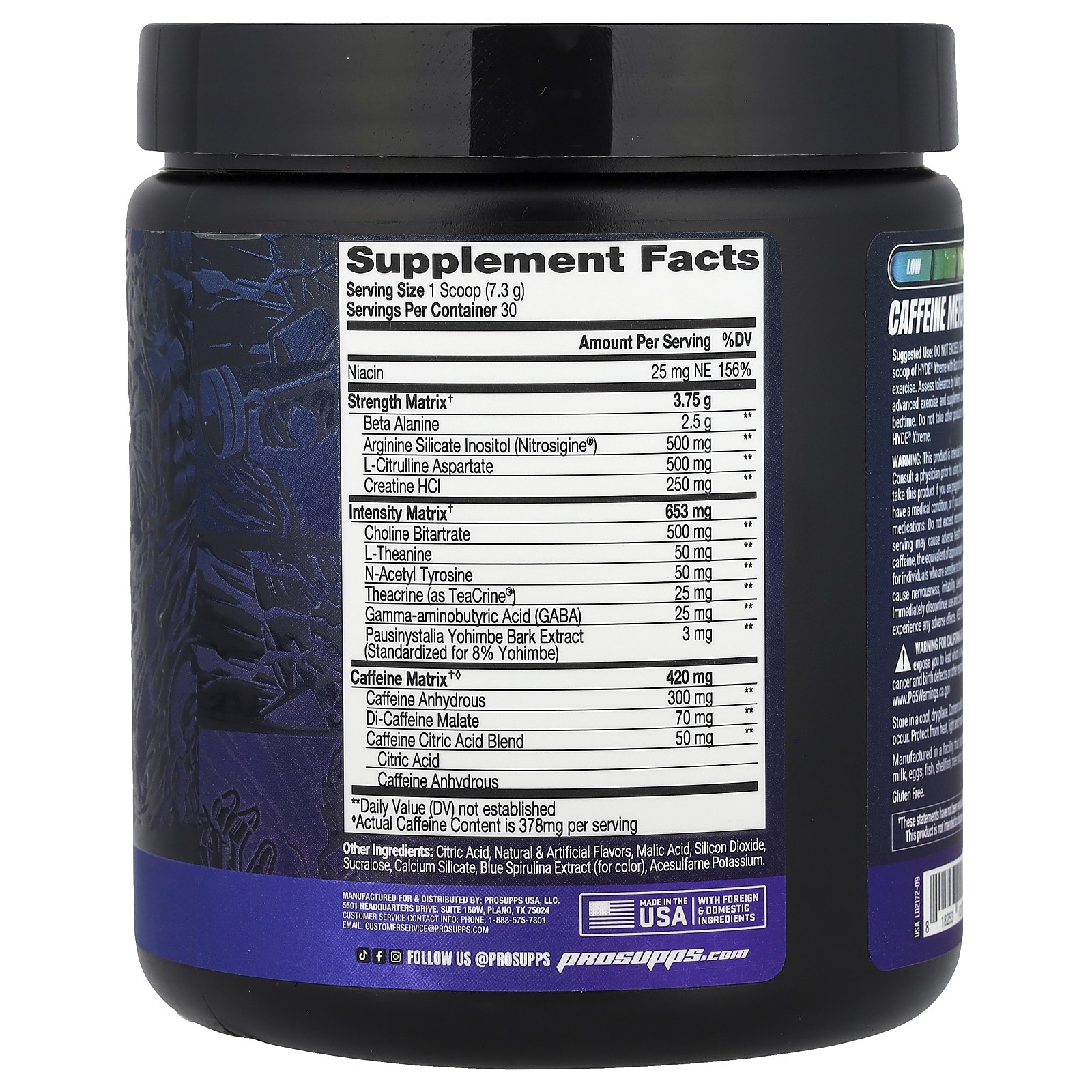 Hyde Xtreme, Hard-Hitting Energy Pre Workout, Blue Razz, 7.4 oz (210 g)