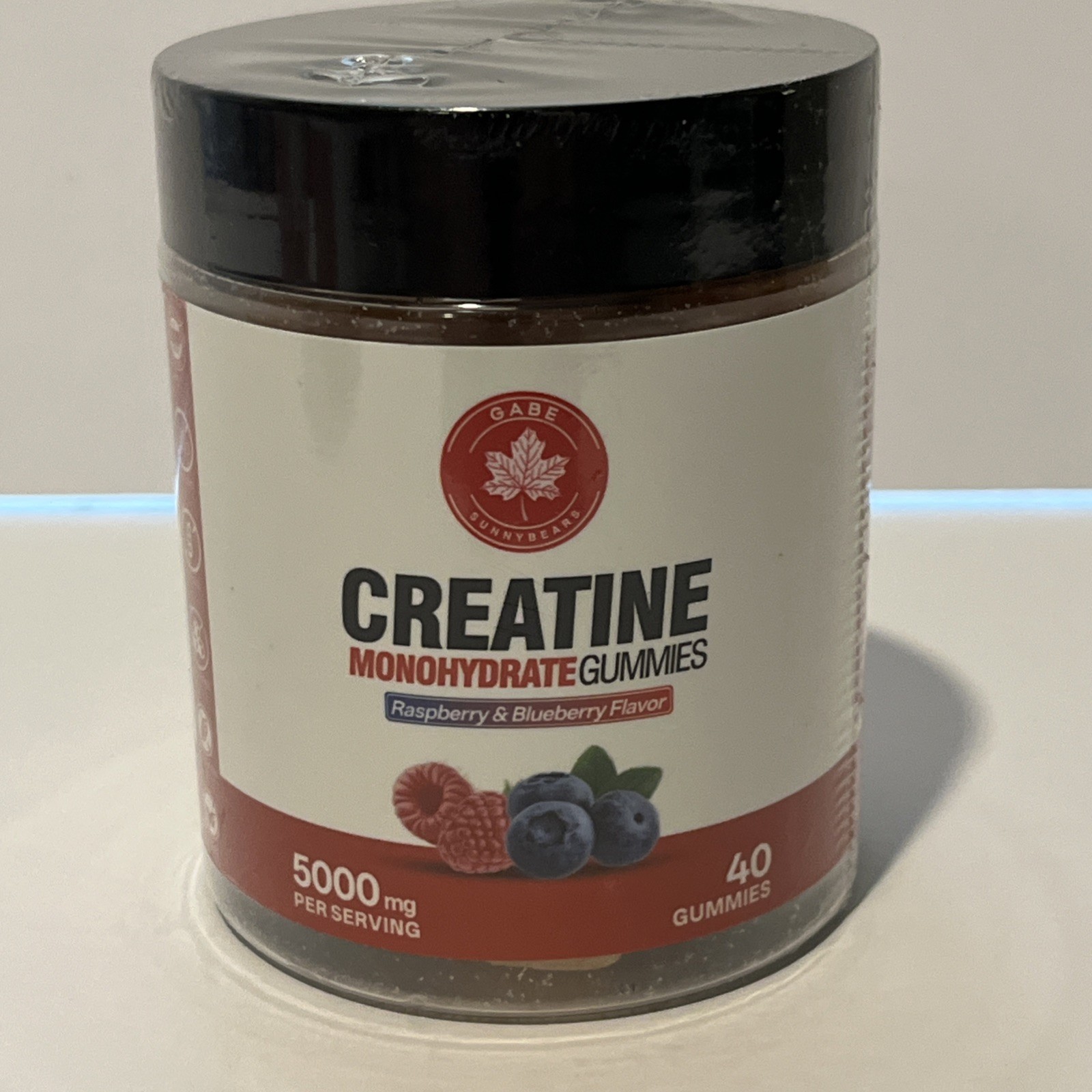 Gabe Sunnybears Creatine Monohydrate 5000mg 40 Count Gummies Raspberry Blueberry