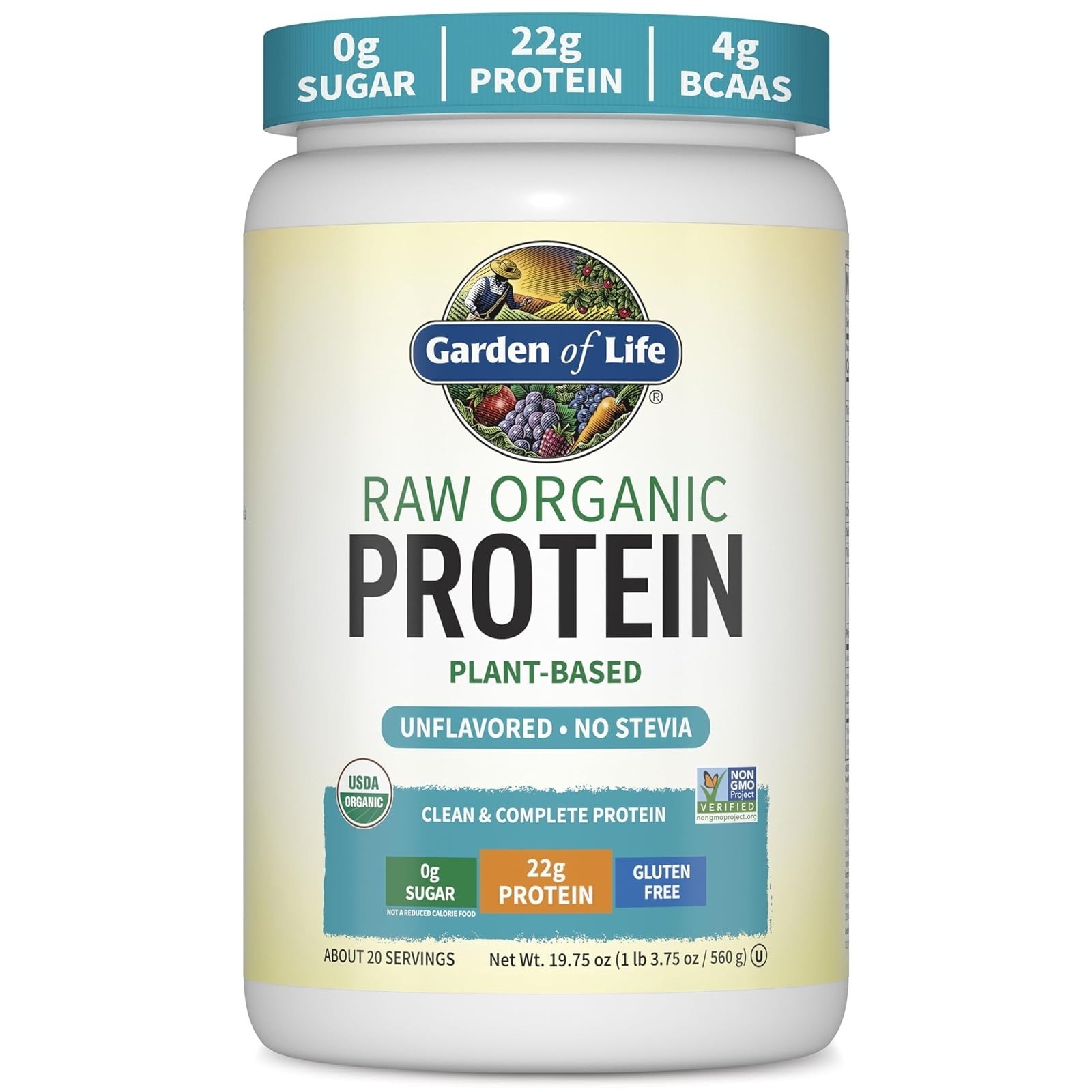 Garden of Life Vegan Protein Powder, Gluten Free, Vanilla, 1.5 LB