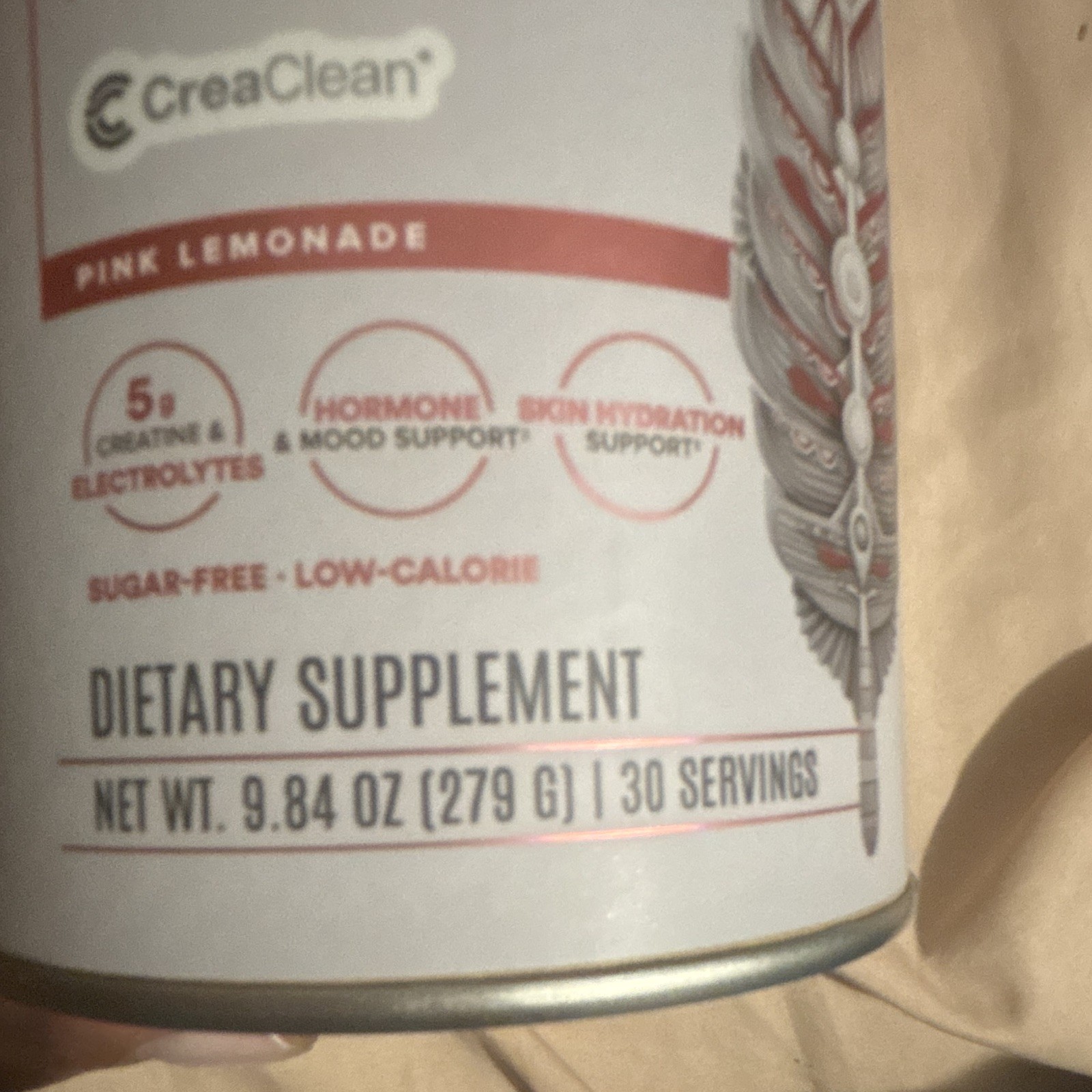 Birdman CreaClean Creatine Powder for Women Pink Lemonade 9.84oz 30 Serv