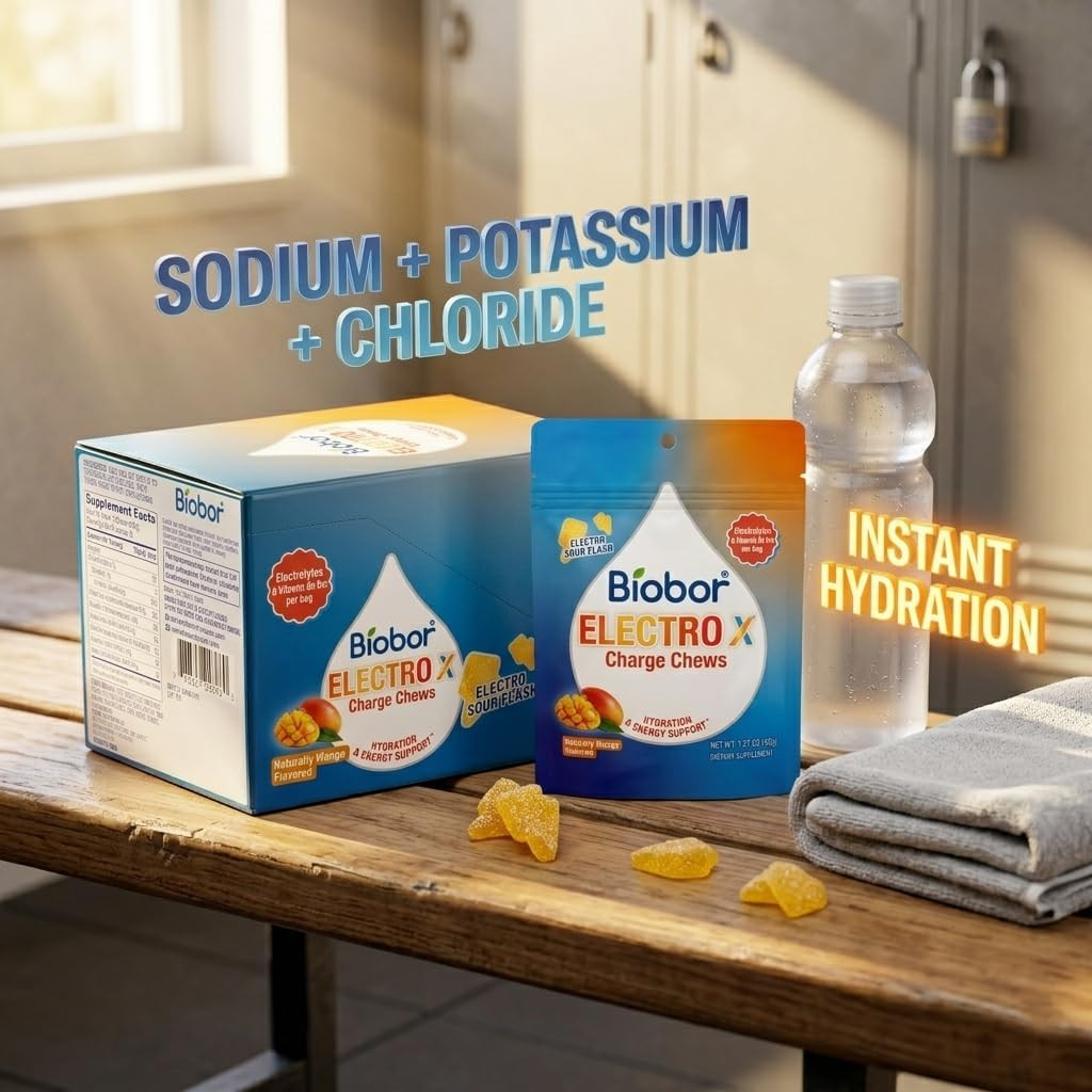 Electrolyte Gummies, Hydration & Energy Support with Sodium, Potassium, Chloride