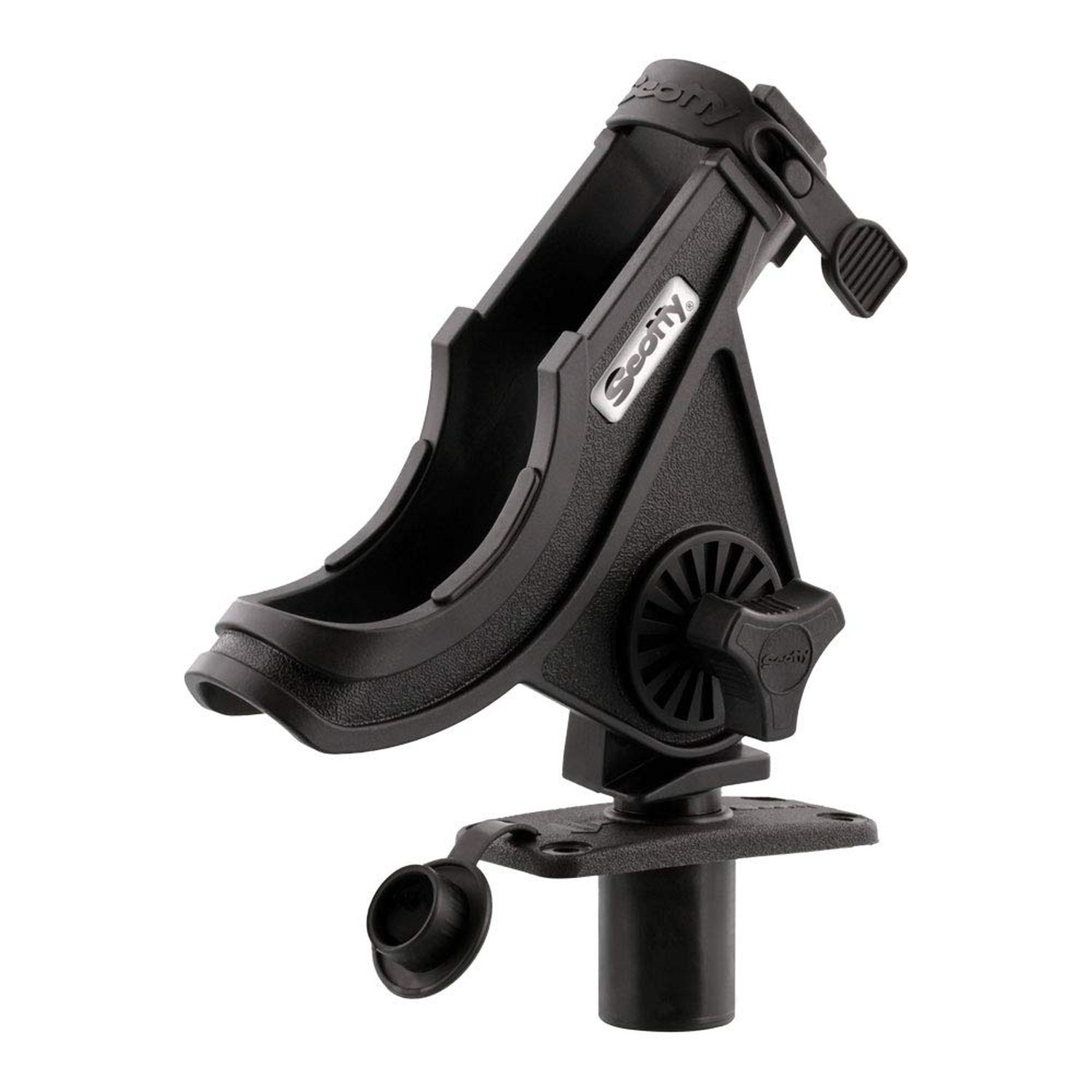 Scotty Baitcaster/Spinning Rod Holder Black with 244 Flush Deck Mount, Small …