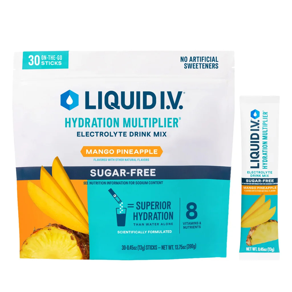 Liquid IV Hydration Multiplier Sugar Free Mango Pineapple 30 Stick Packs EX:8/27