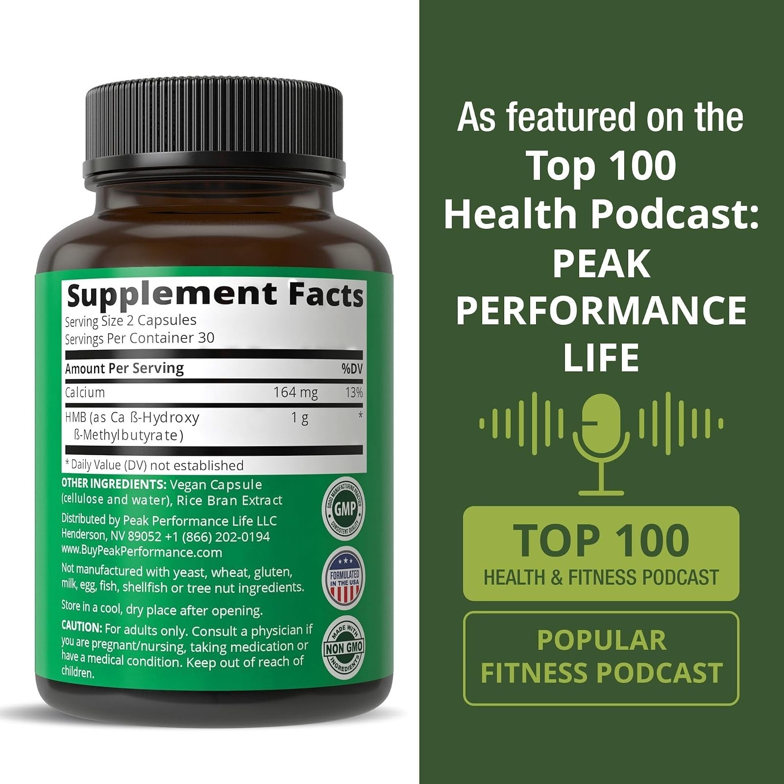 Peak Performance HMB Supplement 1000mg | Muscle Building & Recovery