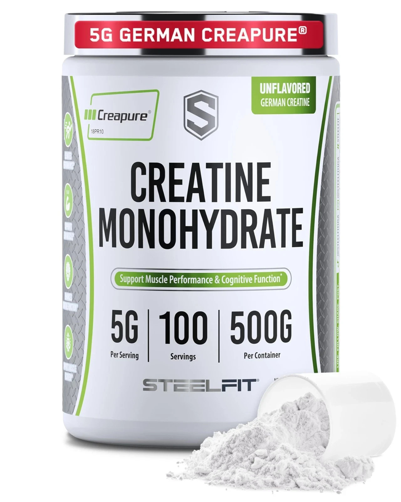 Creapure Creatine Monohydrate Powder, Unflavored German Creatine Powder for …