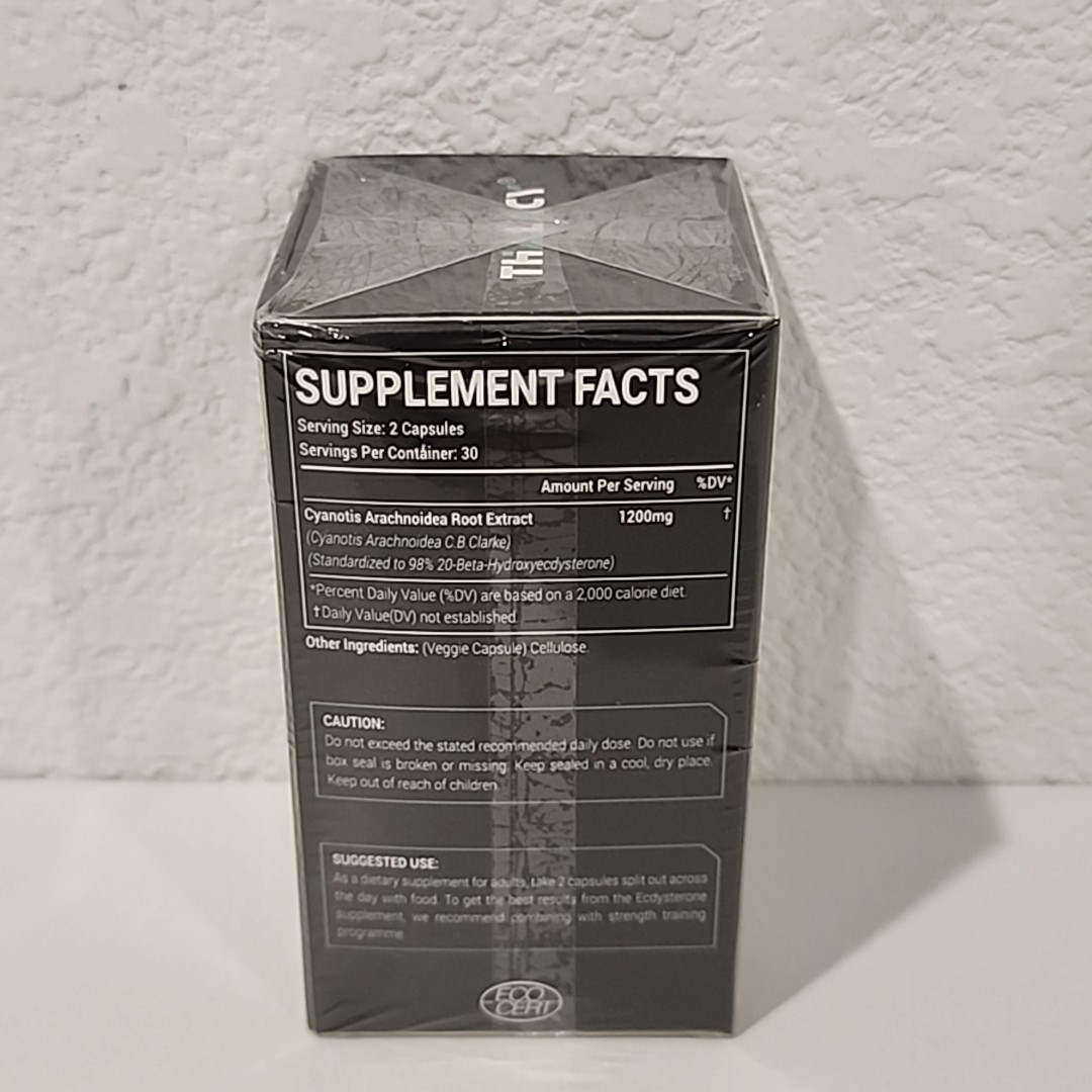 Thalacy Beta Ecdysterone 98% Maximum Purity 60 Capsules 1200MG Sealed Exp 10/26