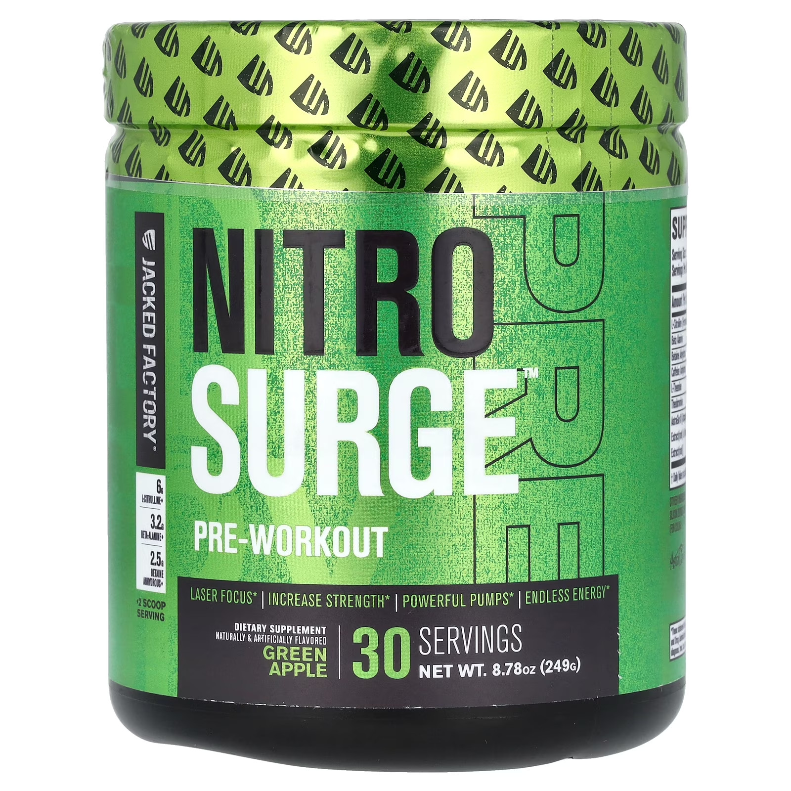 Nitro Surge, Pre-Workout, Green Apple, 8.78 Oz (249 G)