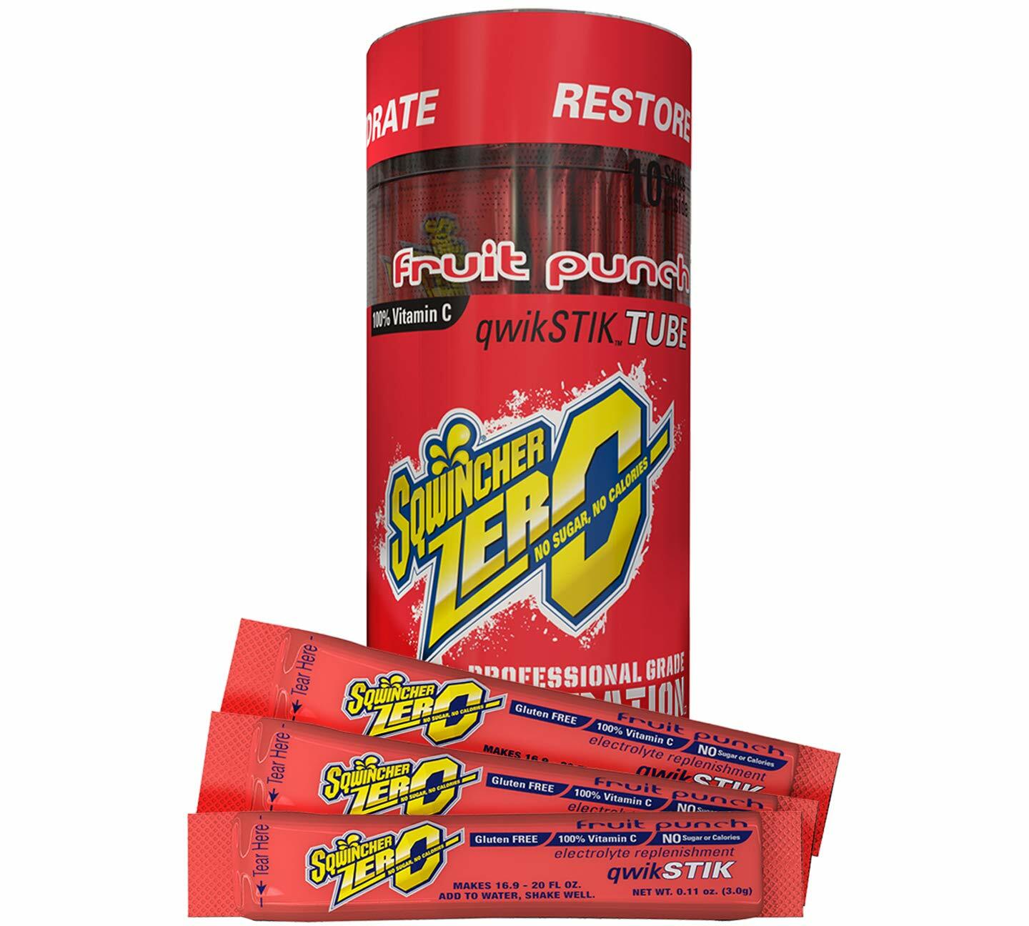 Sqwincher ZERO Sugar Free Electrolyte Powder Beverage MIXED Qwik Stik 4 Pk/Tubes