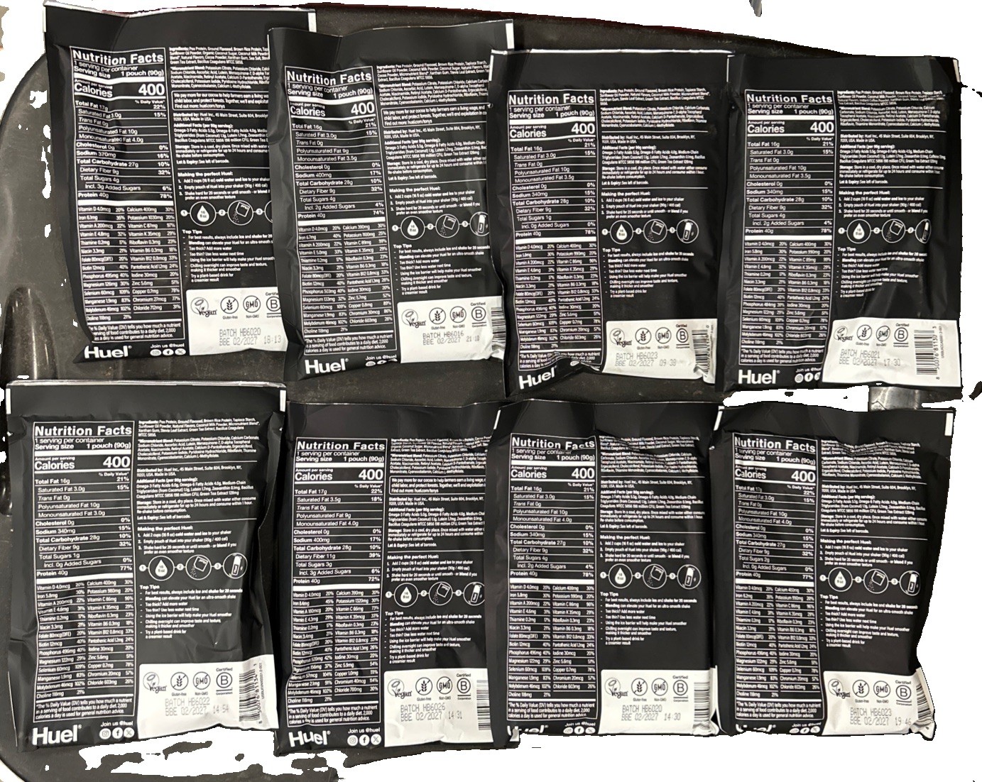 Huel Protein Powder Variety Pack, 8 Flavors, Single Serve Pouches, 3.17oz Each