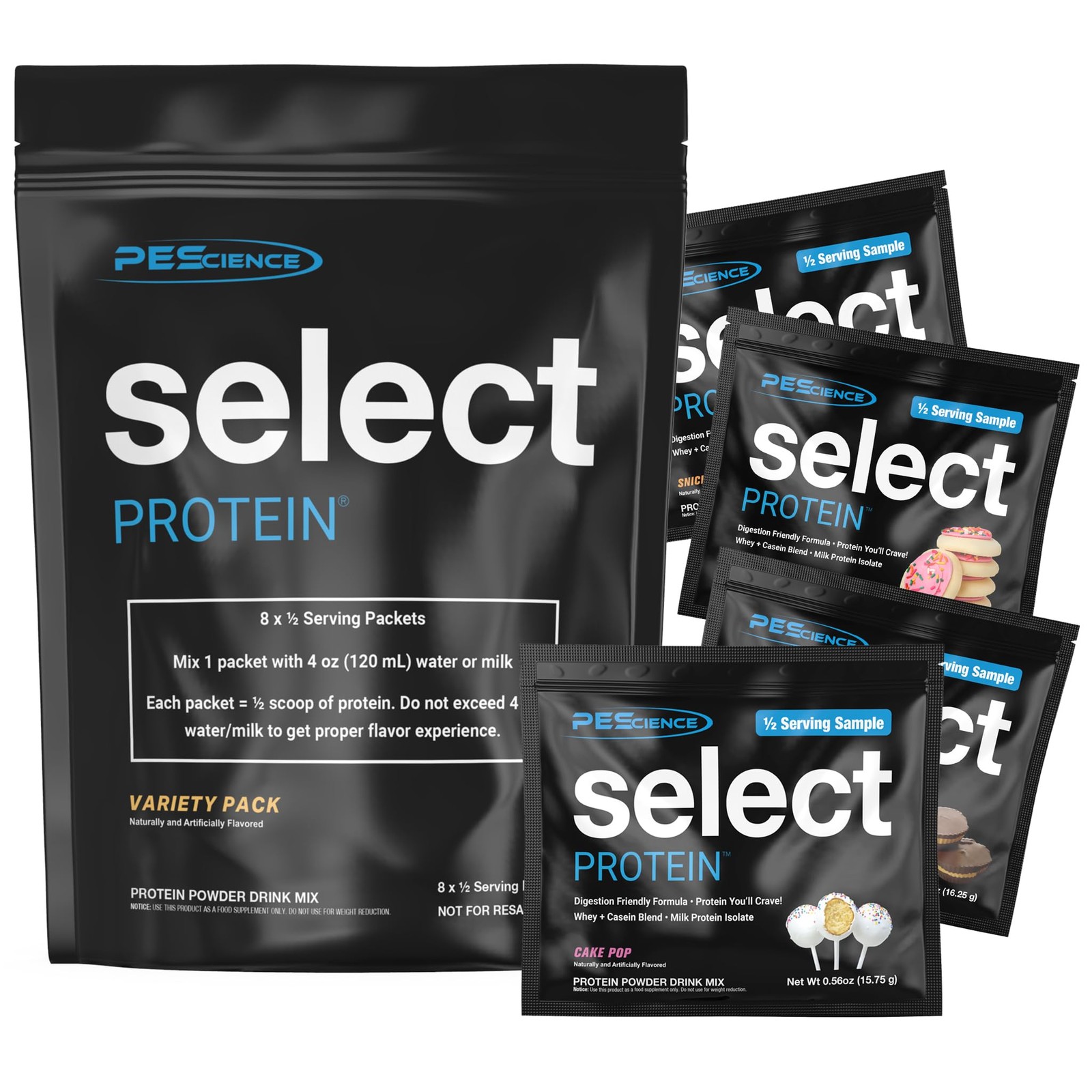 PEScience Select Protein Powder Packets, Try 8 0.55 Ounce (Pack of 8)