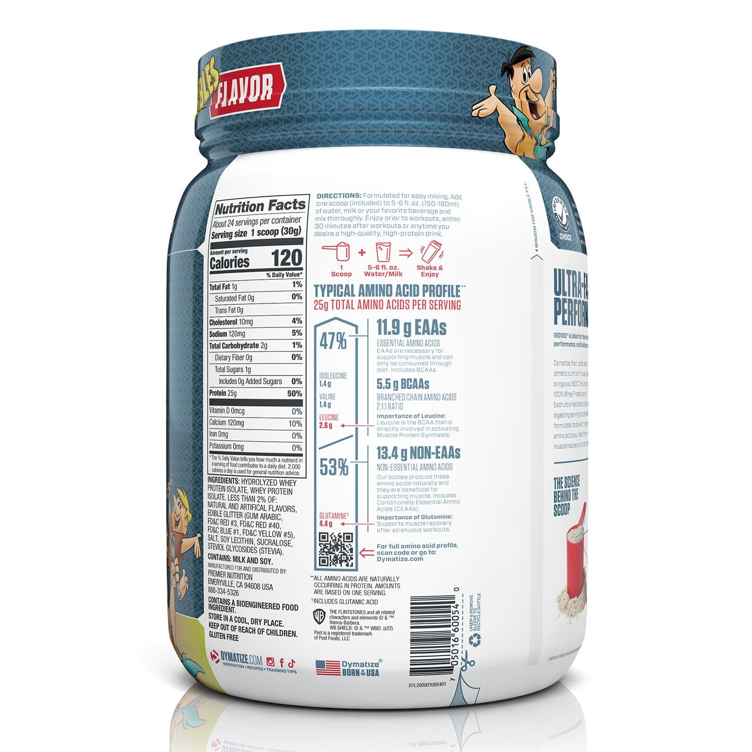 Dymatize ISO100 Hydrolyzed 25g 100% Whey Protein Powder, Fruity Pebbles 1.6 lbs.