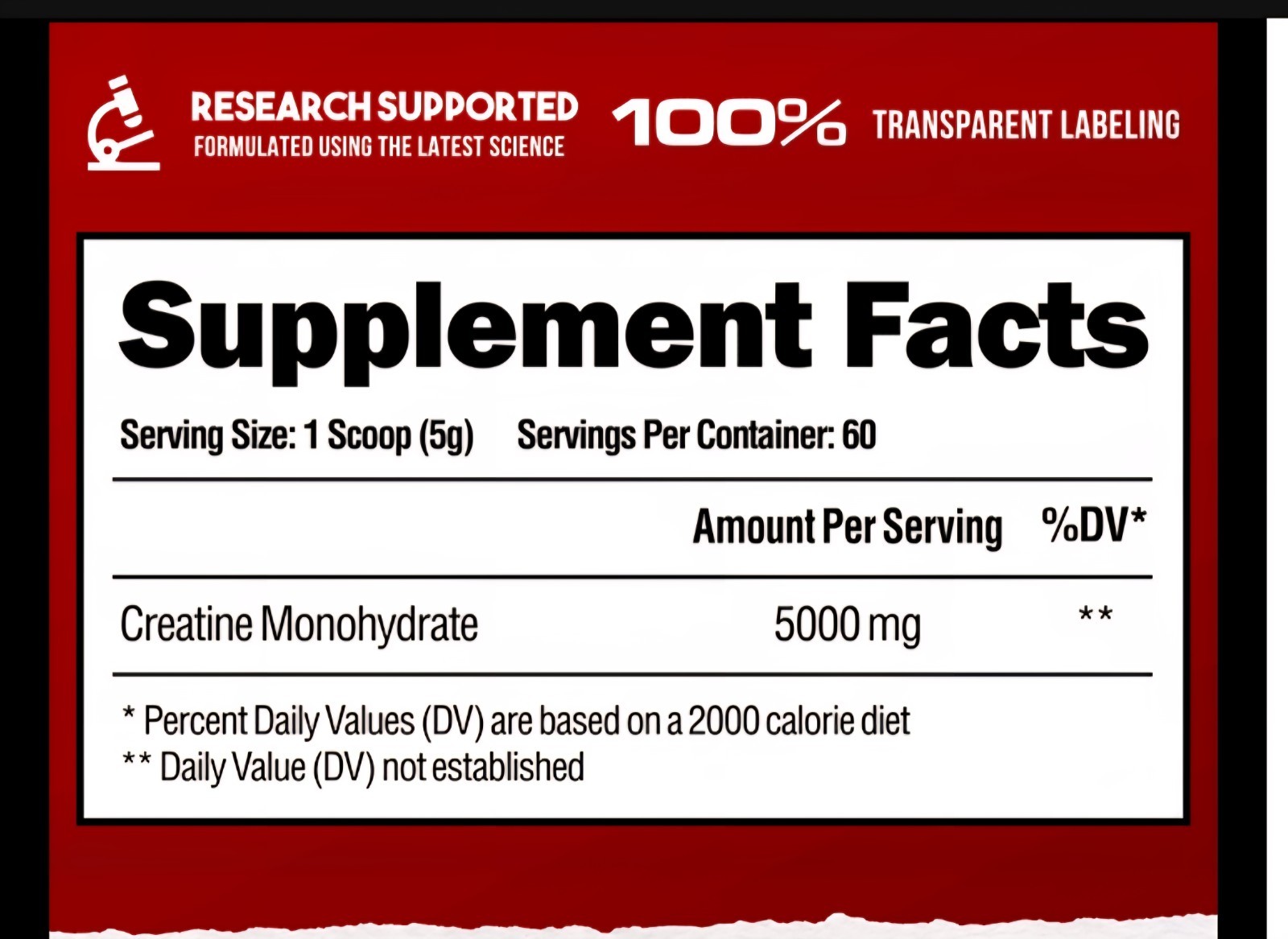 Creatine Monohydrate Powder, 5000Mg per Serving (5G), Supports Muscle Strength,