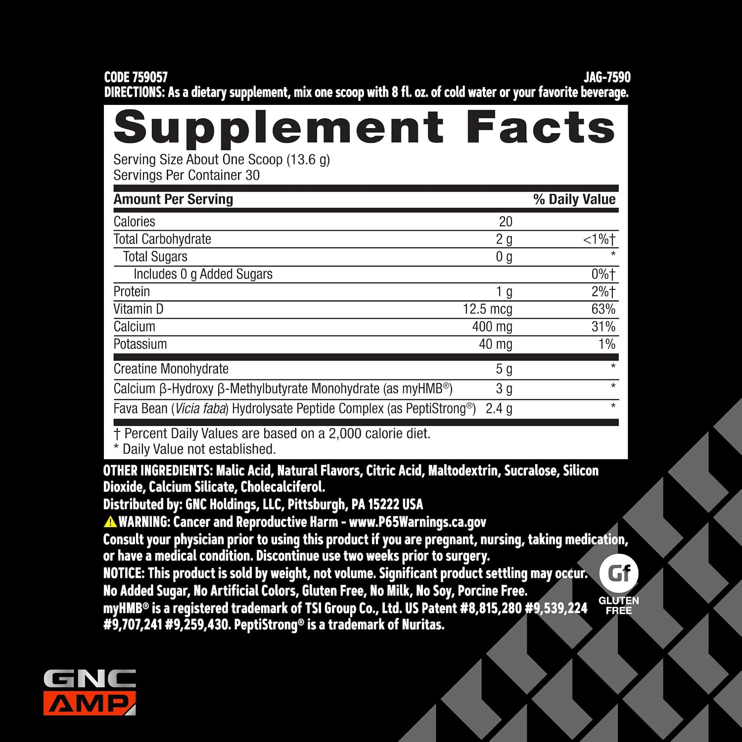GNC AMP Creabolic – Creatine Monohydrate Powder – High-Potency 5G Creatine with